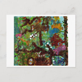 Cartão Postal Corujas em uma árvore, postais nº 1