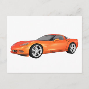 Cartão Postal Corvette 2008: Carro Esportivo: Término Laranja: