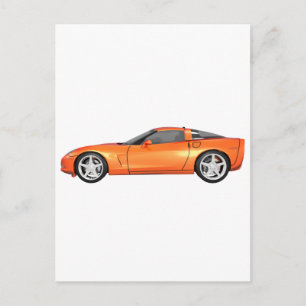 Cartão Postal Corvette 2008: Carro Esportivo: Término Laranja: