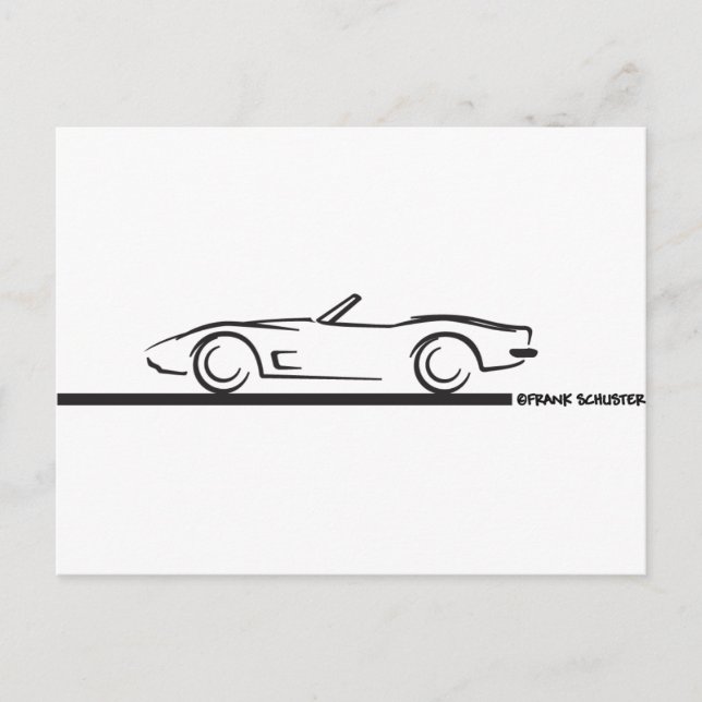 Cartão Postal Corvette Convertable BLK 1973 (Frente)