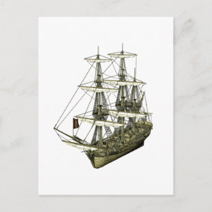Cartão Postal Corvette Sailboat com velas Furadas