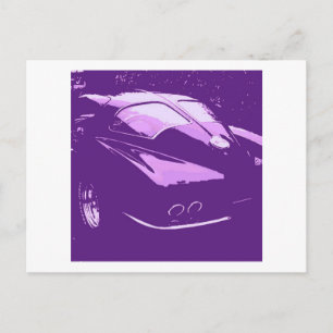 Cartão Postal Corvette Split Window Purple Pop ARt Clássico