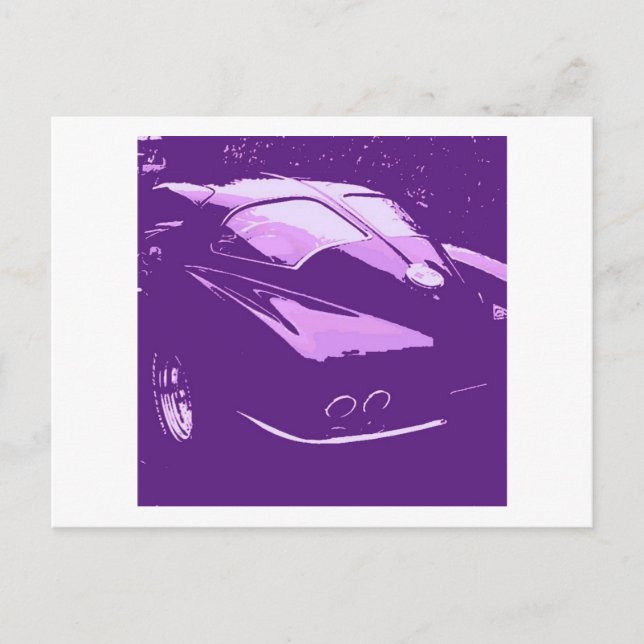 Cartão Postal Corvette Split Window Purple Pop ARt Clássico (Frente)