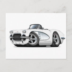 Cartão Postal Corvette White Convertível 1961