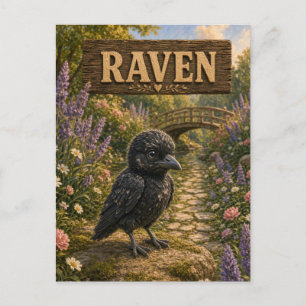 Cartão Postal Corvo Cute Baby Conto de Fadas Berçário Animal