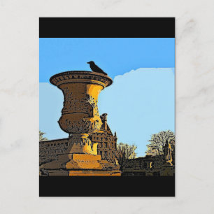 Cartão Postal Corvo do Jardim das Tulherias - Pintura