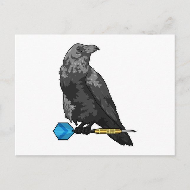 Cartão Postal Corvo em Dardos com Dardo (Frente)