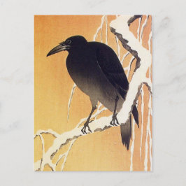 Cartão Postal Corvo em um ramo pelo vintage de Ohara Koson