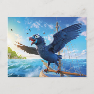 Cartão Postal Corvo Em Viagem De Vela Nos Mares Do Sul