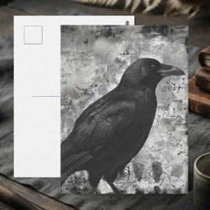 Cartão Postal Corvo Onyx Gótico Maltratado Temperamental