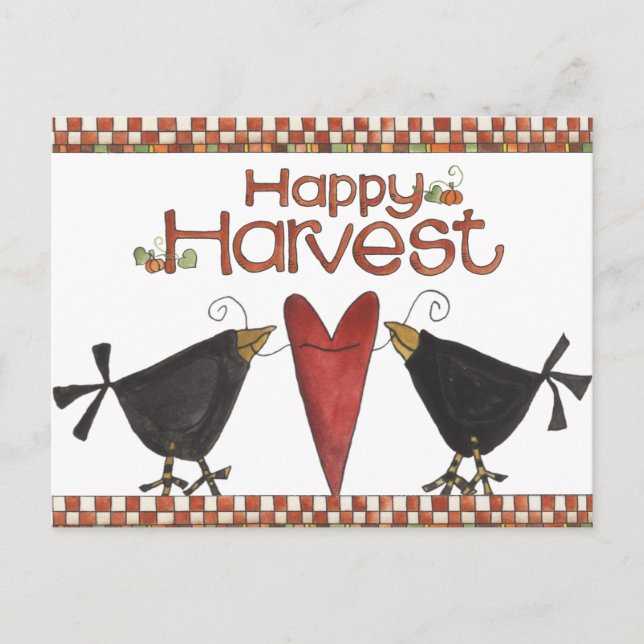 Cartão Postal Corvos e Coração (Frente)