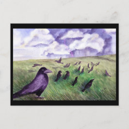 Cartão Postal Corvos no Campo