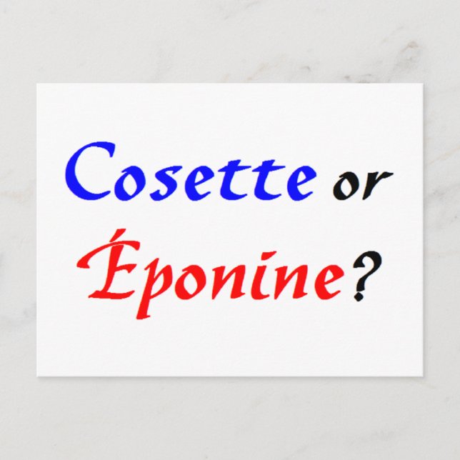 Cartão Postal Cosette Les Miserables (Frente)