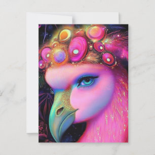 Cartão Postal Cosmic Flamingo Queen