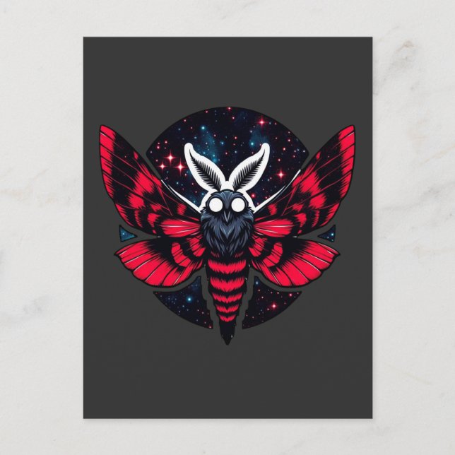 Cartão Postal Cosmic Moth - Art Folklore Mothman (Frente)