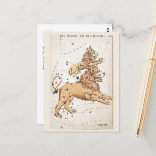 Cartão Postal Cósmico Leo Zodiac