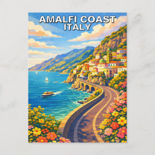 Cartão Postal Costa Amalfitana Itália Riveira Viagem Clássica