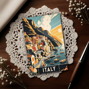 Cartão Postal Costa Amalfitana Itália Viagem Antiga