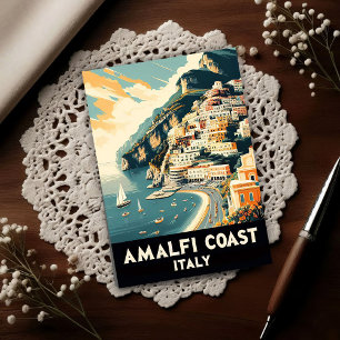 Cartão Postal Costa Amalfitana Itália Viagem Vintage
