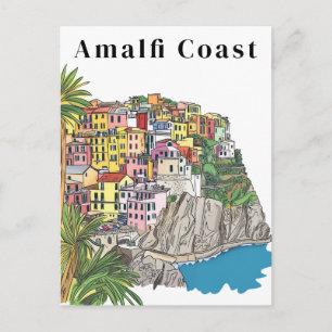 Cartão Postal Costa Amalfitana Itália Vila Mediterrânea