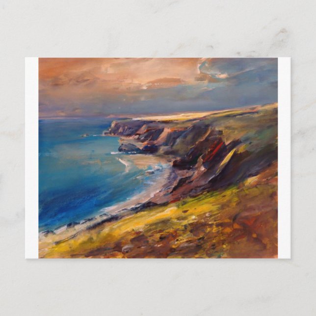 Cartão Postal Costa Cornesa perto de Newquay (Frente)