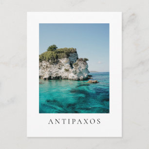 Cartão Postal Costa de Antipaxos, na Paralia Voutoumi, Grécia