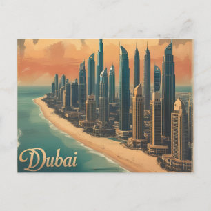 Cartão Postal Costa de Dubai Viagem Vintage