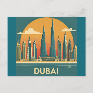 Cartão Postal Costa de Dubai Viagem Vintage