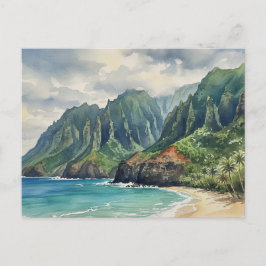 Cartão Postal Costa de Na Pali de Kauai