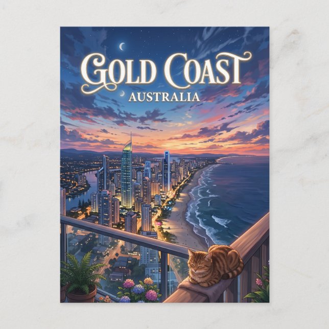 Cartão Postal Costa de Ouro Austrália (Frente)