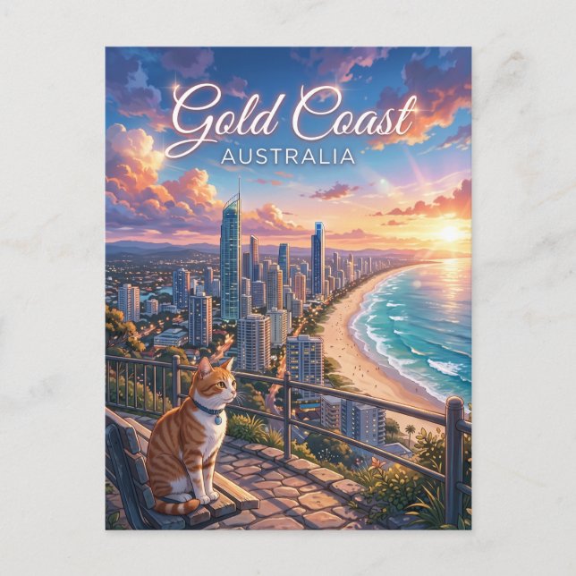 Cartão Postal Costa de Ouro Austrália (Frente)
