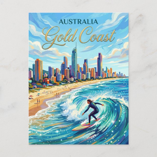 Cartão Postal Costa de Ouro Austrália (Frente)