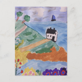 Cartão Postal Costa de Verão & Flor