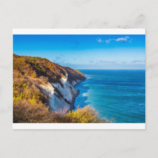 Cartão Postal Costa do Mar Báltico na ilha Moen na Dinamarca