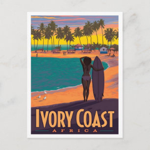 Cartão Postal Costa do Marfim África Viagens Antigas 