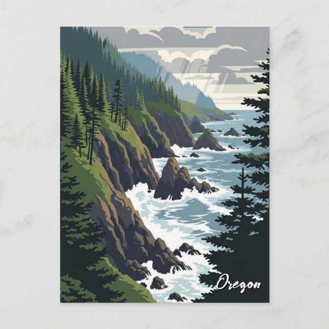 Cartão Postal Costa do Oregon (Frente)