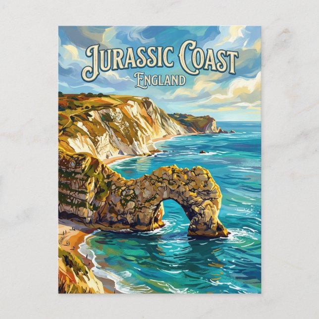 Cartão Postal Costa Jurássica Inglaterra (Frente)