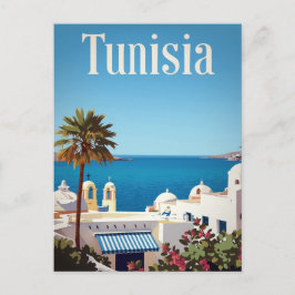 Cartão Postal Costa Mediterrânea Tunisiana Retro