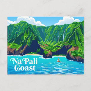 Cartão Postal Costa Nā Pali do Havaí