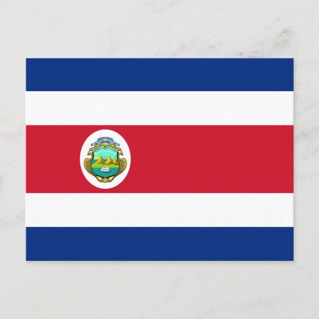 Cartão Postal Costa Rica - Bandeira Nacional da Costa Rica (Frente)