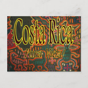 Cartão Postal Costa Rica Folk Art Pura Vida
