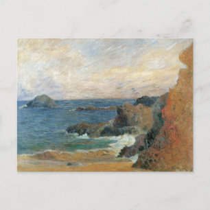 Cartão Postal Costa Rochosa de Paul Gauguin, Impressionismo Vint