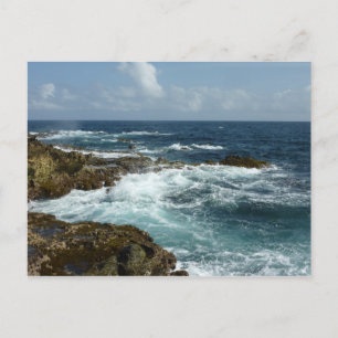 Cartão Postal Costa Rocky de Aruba e Oceano Azul