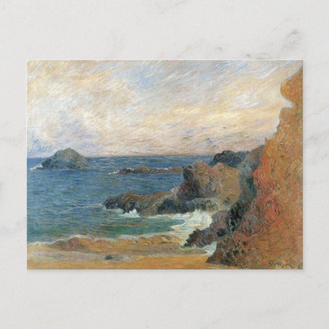 Cartão Postal Costa Rocky por Paul Gauguin, Impressionismo Vinta (Frente)
