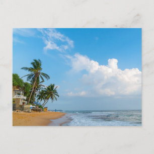 Cartão Postal Costa Tropical de Praia e Palmeiras Vista para o O