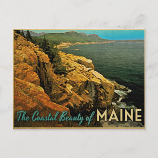 Cartão Postal Costa Vintage do Maine