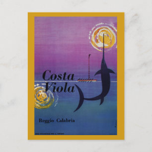 Cartão Postal Costa Viola Reggio Calabria vintage viagem italian