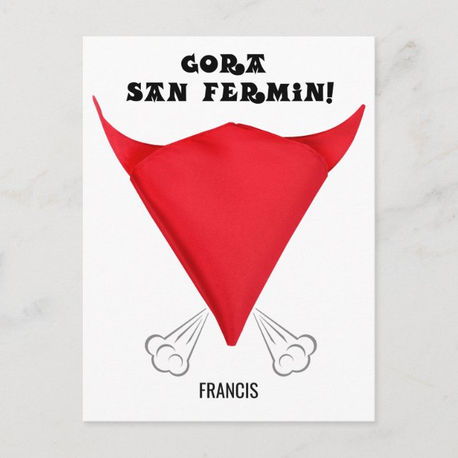 Cartão Postal Costume, o cachecol San Fermin se dobrou em uma ca (Frente)