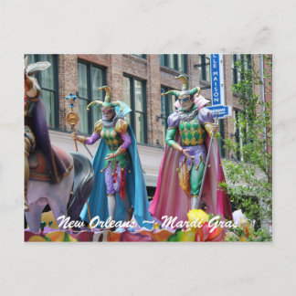 Cartão Postal Costumed Mardi Gras Parade Figures
