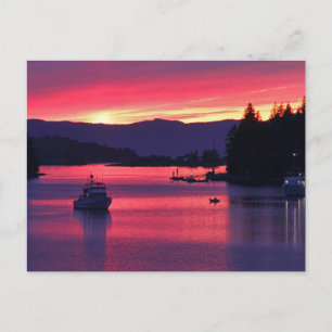 Cartão Postal Costura do Oceano com Barcos em Porto